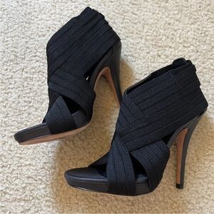 Jean Michel Cazabat Open Toe Elastic Stiletto Heel Women’s Leather Soles